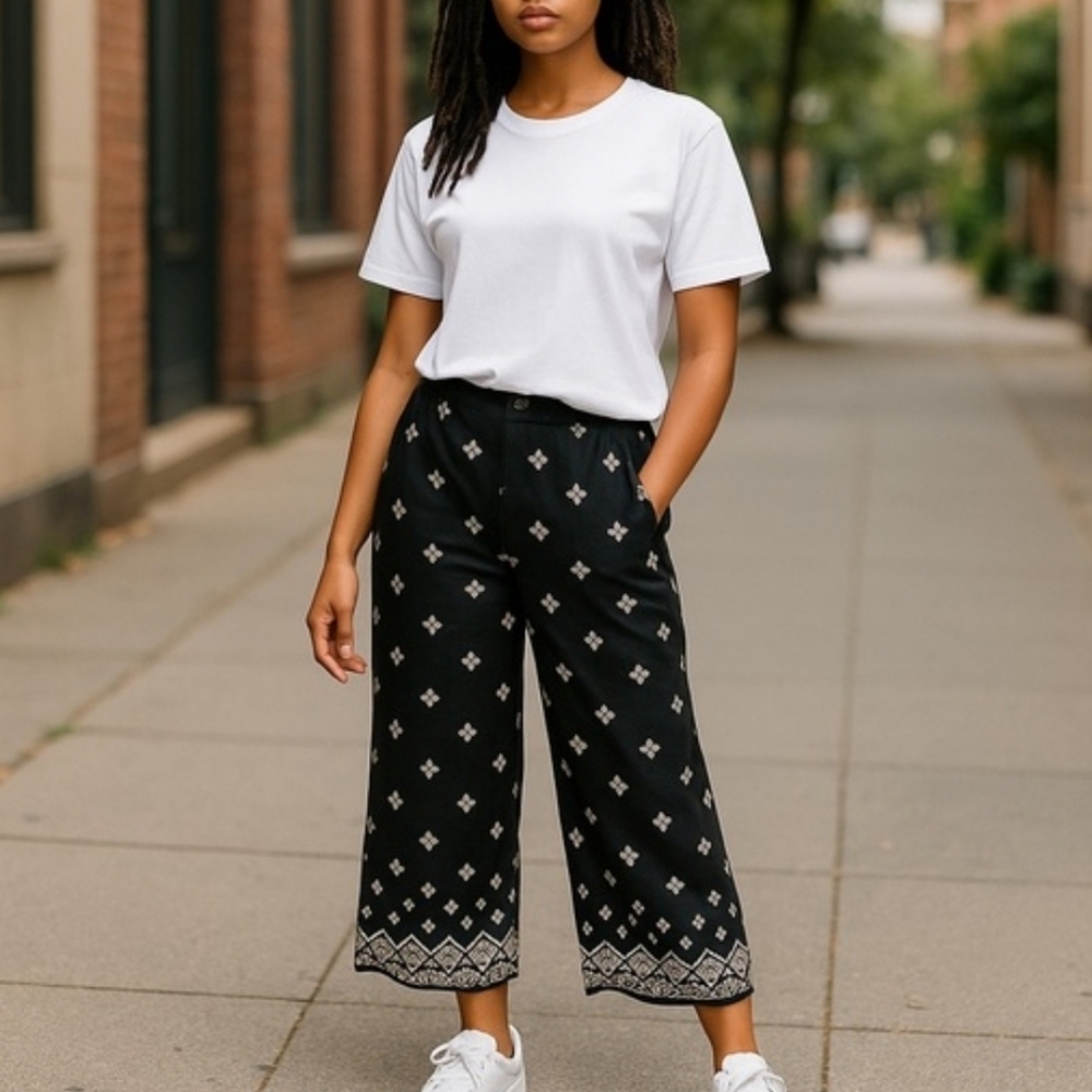 NWT Rachel Zoe European Grown Flax Linen Wide Leg Pants Size 8